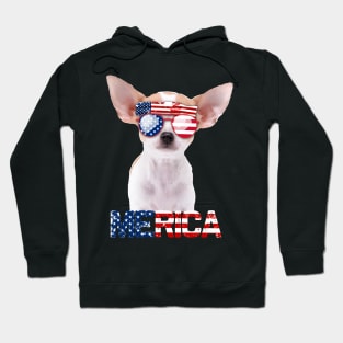 Merica Chihuahua Dog American Flag 4Th Of July Hoodie